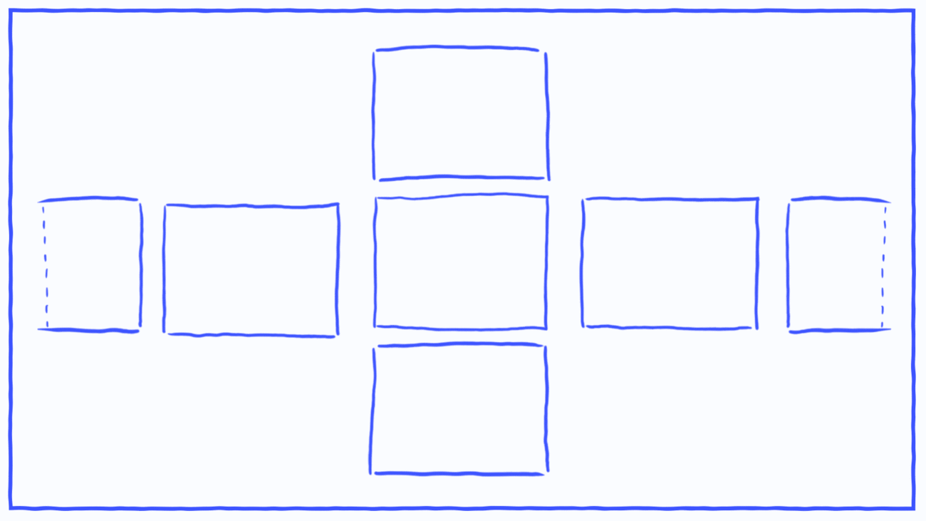 Animated GIF of post production stitching layout.