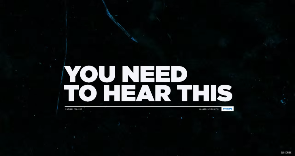 Black image with text “You need to hear this”.