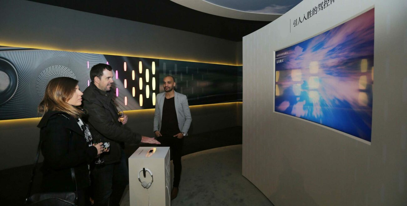 Attendees of Auto Shanghai use Leap Motion to interact with real-time experiential marketing activation.