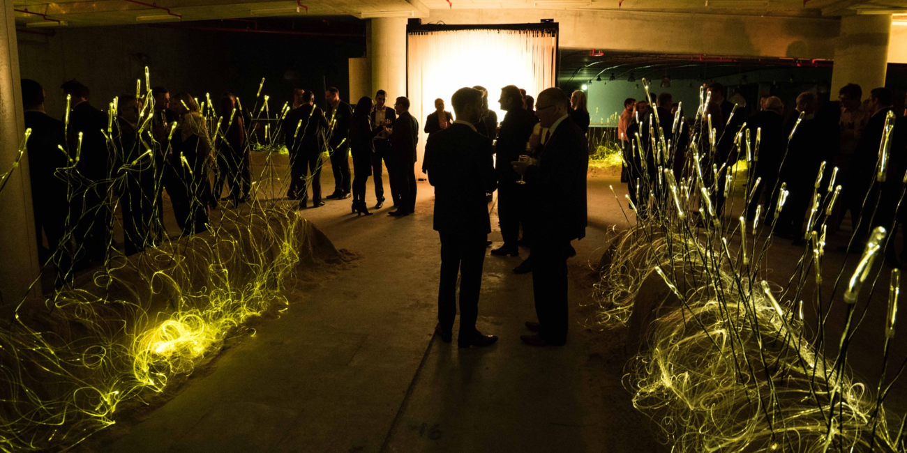 AECOM partners and clients attend a Vivid Ideas event in Barangaroo Cutaway.