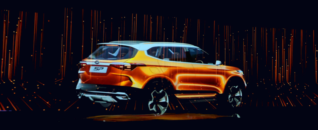 Holographic projection of Kia Sportage concept car from creative technology agency.