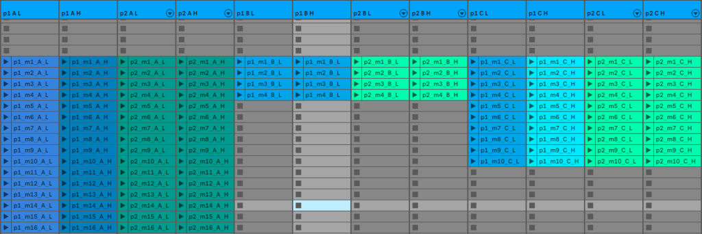 Music components composed in Ableton Live for use in interactive audio of Kia Beat the Beat.