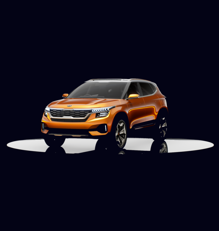 Screenshot of final real-time rendered car model in Unreal Engine for Kia Sportage Hologram.