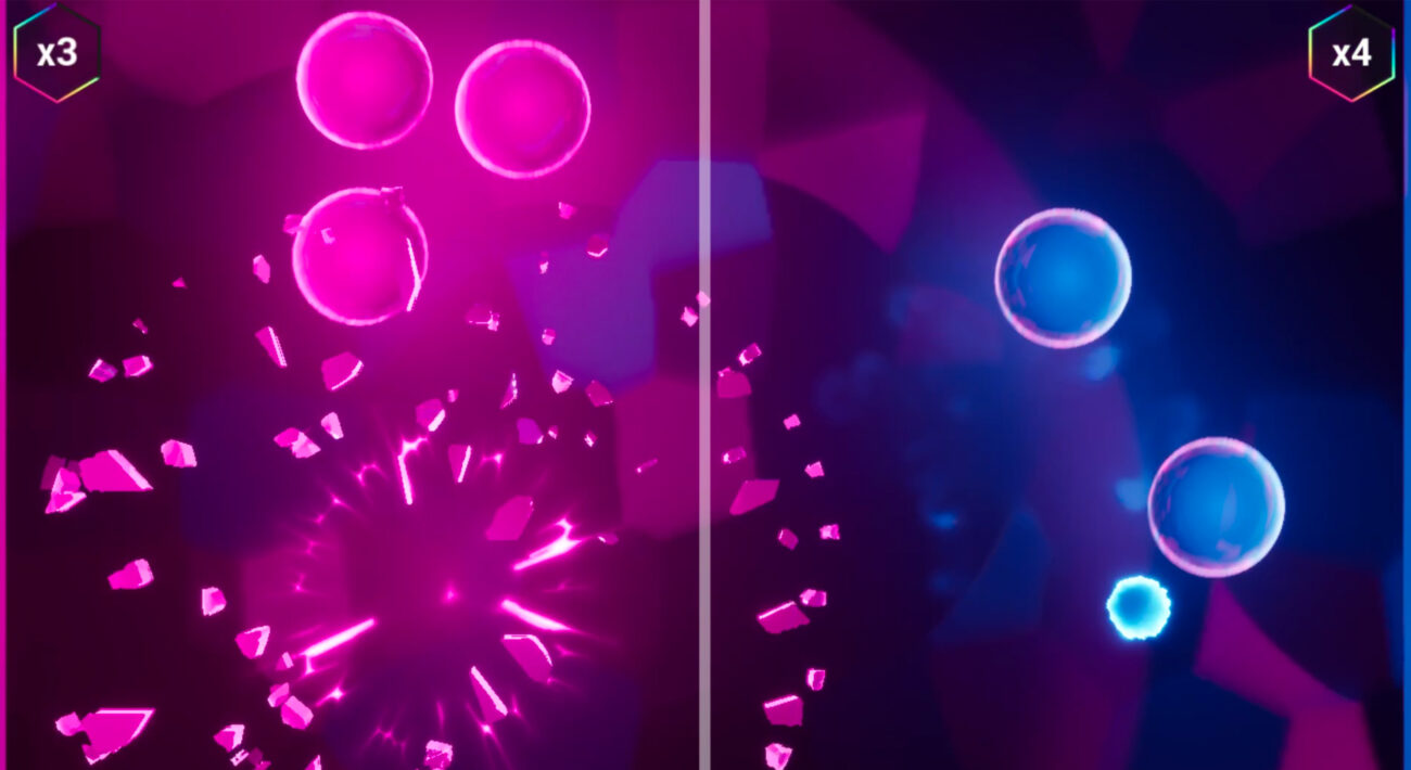 Screenshot shows LED dance floor game graphics (right) created for Kia Beat the Beat creative technology experience.