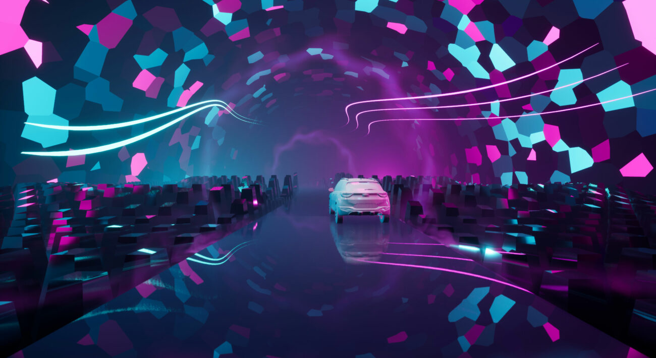 Screenshot shows stunning wall visualisation created for Kia Beat the Beat creative technology experience.