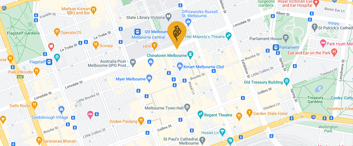 Map showing location of Buddha's Day Multicultural Festival in Melbourne, Australia.