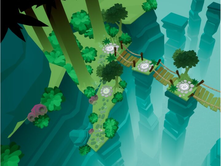 Screenshot of island in mobile game Beyond the Stars from S1T2.