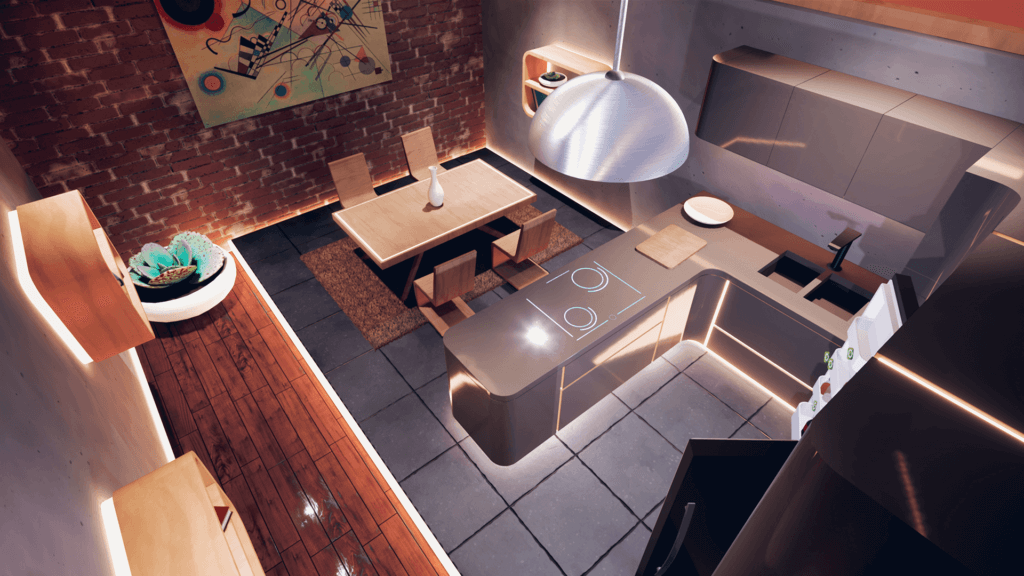 Futuristic apartment in Future of Retail VR.