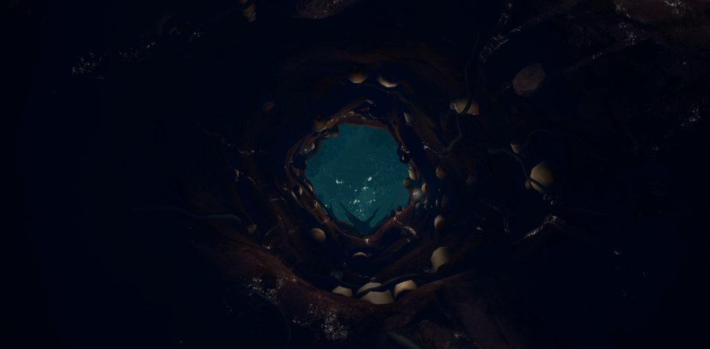 Screenshot of cave in Kept VR virtual reality experience.