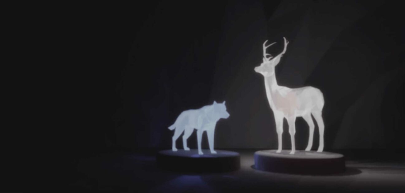 Creative lights of Deer and Wolf.