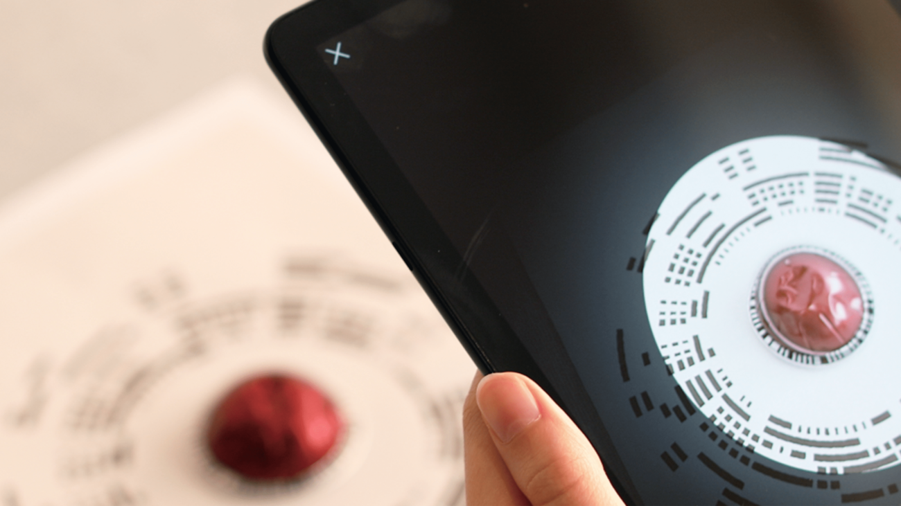 Using the Nespresso AR on a tablet.