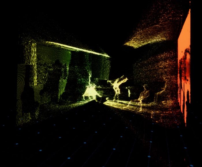 Screenshot of the point cloud 3D scene reconstruction created for UNSW Nuclear Research.