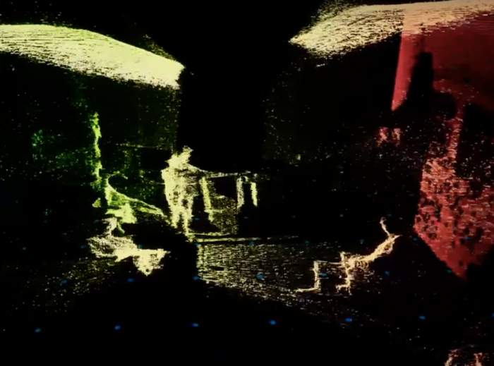 Screenshot shows the real-time rendered point cloud data visualisation for UNSW Nuclear Research.