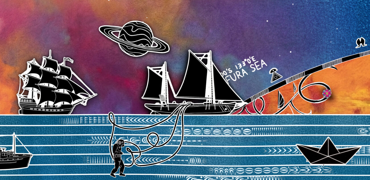 Projection animation by S1T2 in partnership with First Nations artist Brian Robinson.