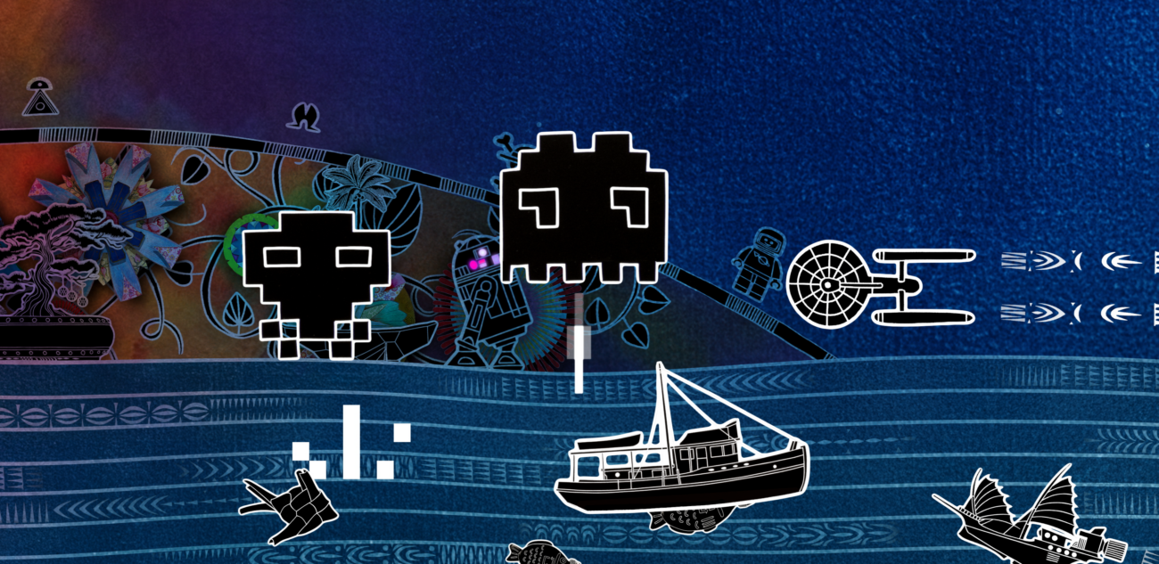 Still image of collaboration between S1T2 and Brian Robinson for Vivid Sydney 2026 at the Maritime Museum.
