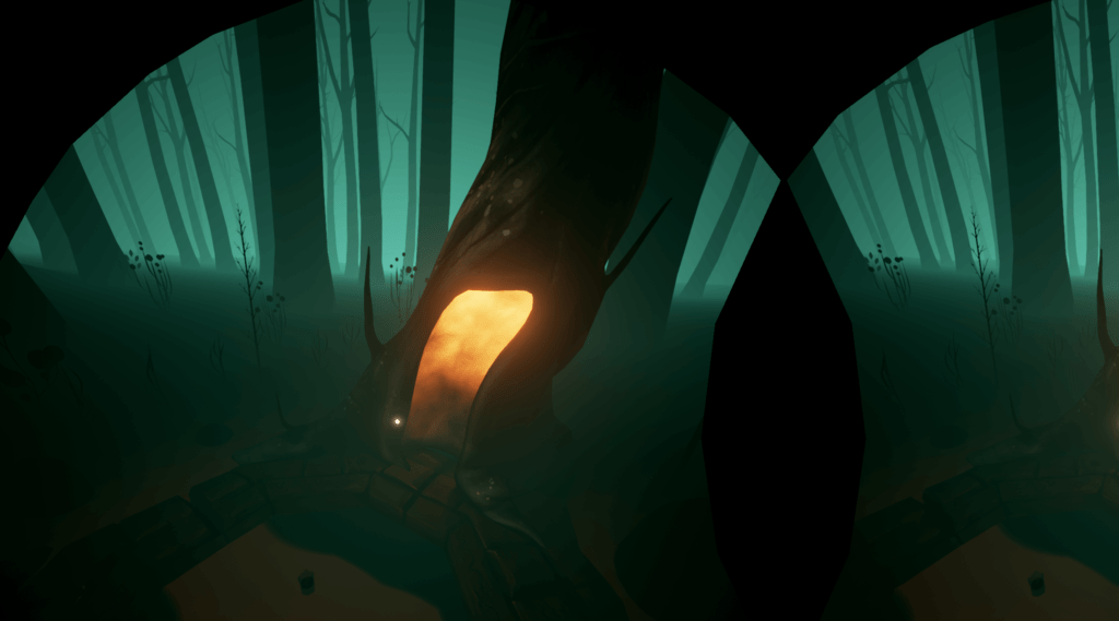 Screenshot of tree in virtual reality from Kept VR.