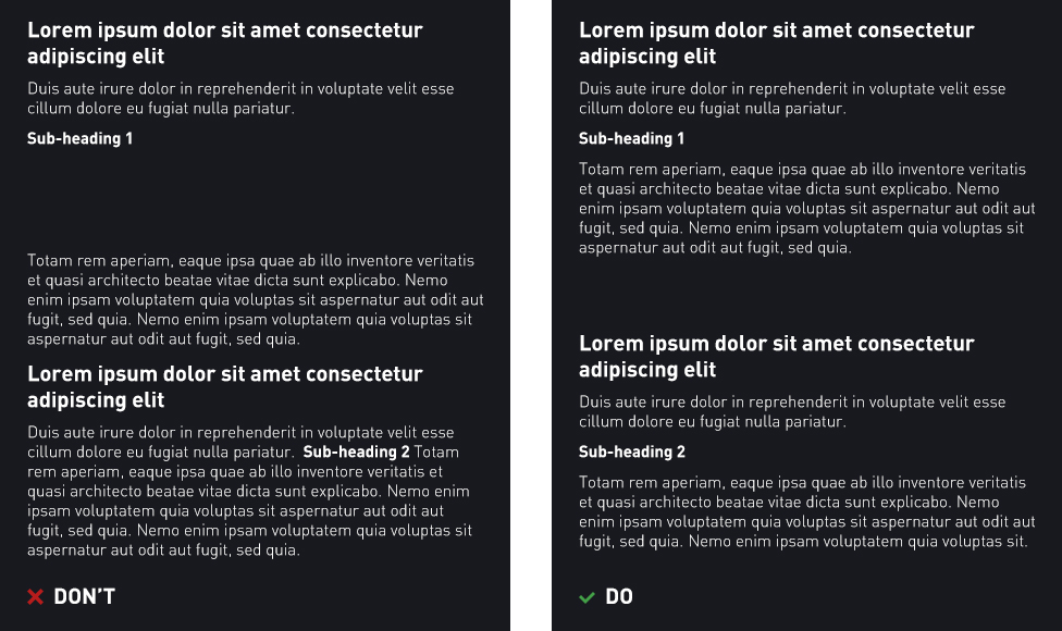 Proximity in Web Design comparison.