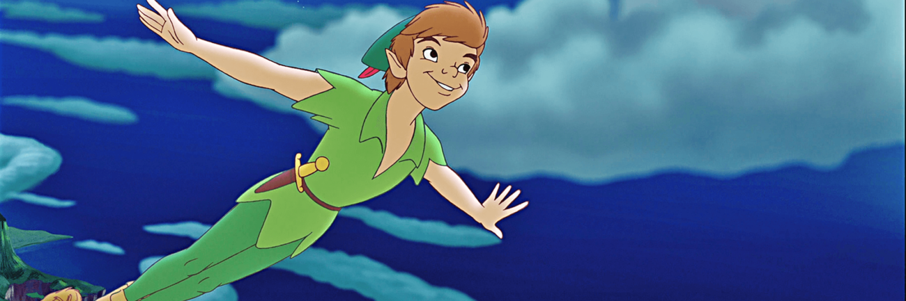 Creative animation of Peter Pan flying.